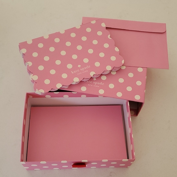 kate spade Accessories - Kate Spade Pink Polka Dot Box Letter Set